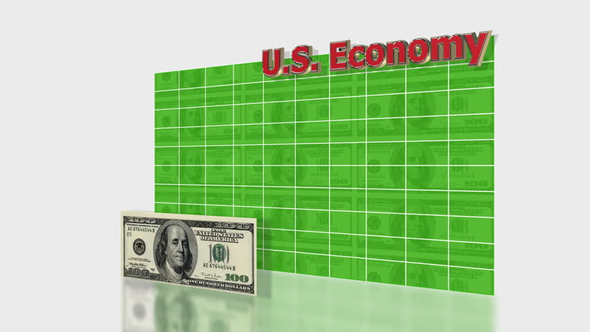 Falling Economy Graph. The US Economy goes lower over time on this graph.