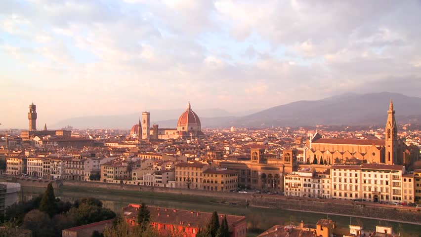 FLORENCE, ITALY-CIRCA 2011-Establishing shot over Florence, Italy.