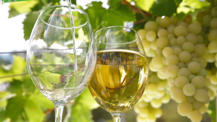 Pouring a Glass of White Wine