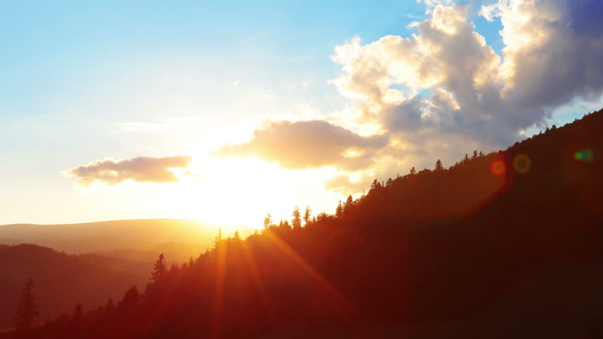 sunset in the mountains