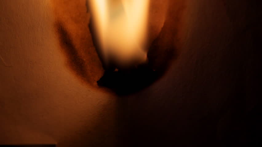 Burning paper. Macro.