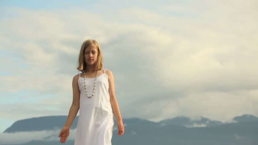Young girl in meditation and yoga