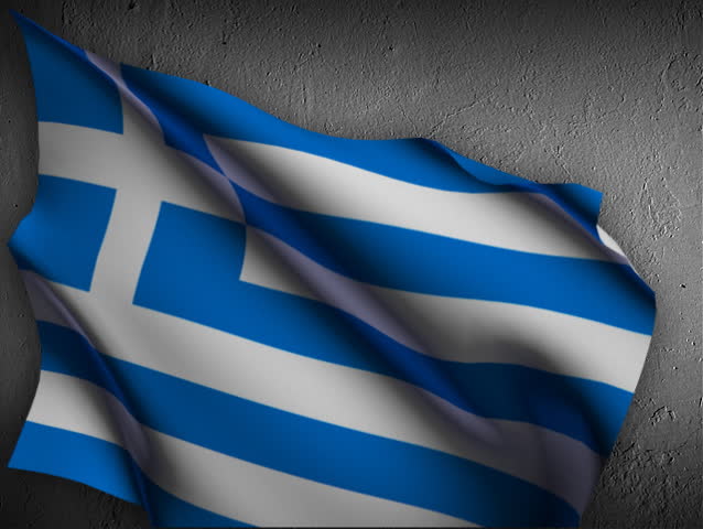 Greece Flag flutter in the wind.