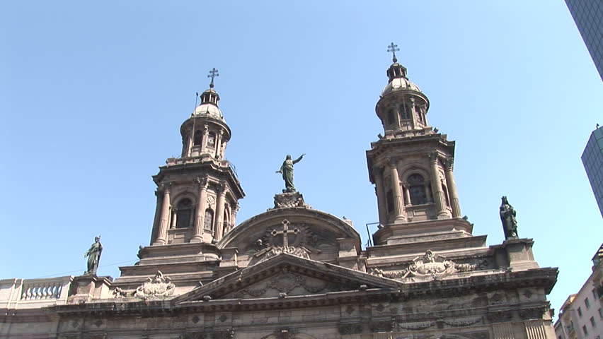 CHILE - CIRCA 2007: A view of the square of arms in Santiago, Chile in the daytime