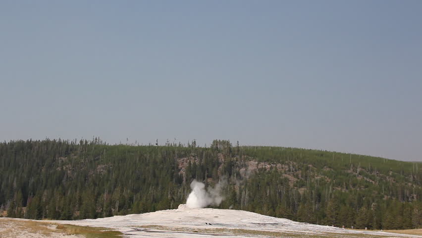 Old faithful hot spring at yellow stone national park