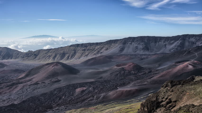 HDR Time Lapse Haleakala, Maui, Hawaii, Volcanic Cinder Cone Crater