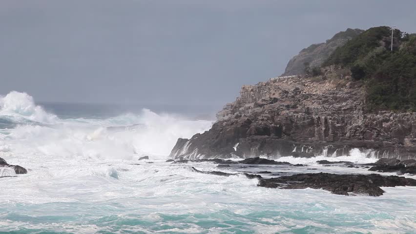 Huge waves lapping