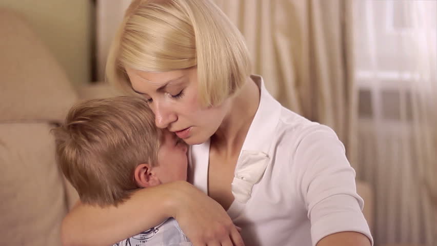 Mother with crying baby