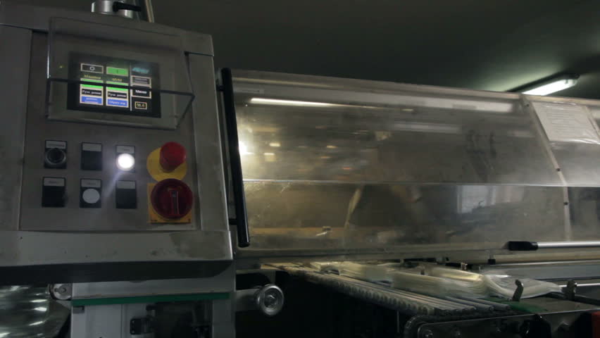 Production of bread and packaging. edited sequence. 