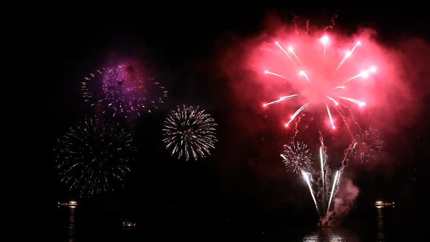 Fireworks over the sea