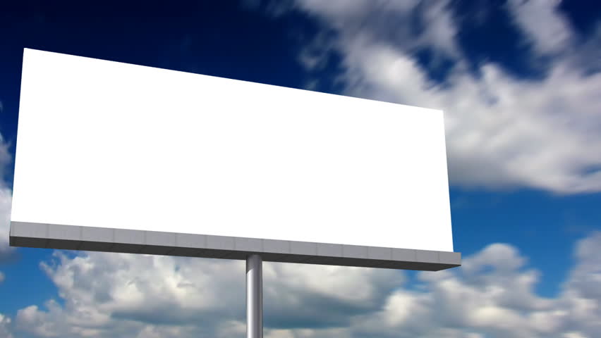 Blank billboard. Looping clouds