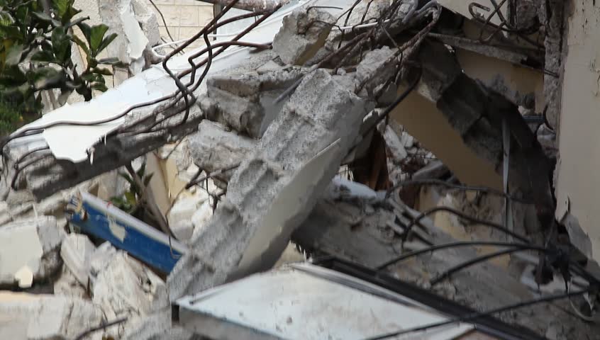 Earthquake rubble demolition