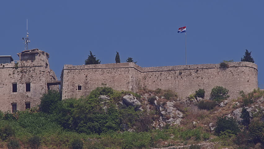 Fortress Imperial on top of the hill Srd above Dubrovnik old town, Croatia. It is the main tourists sightseeing site.