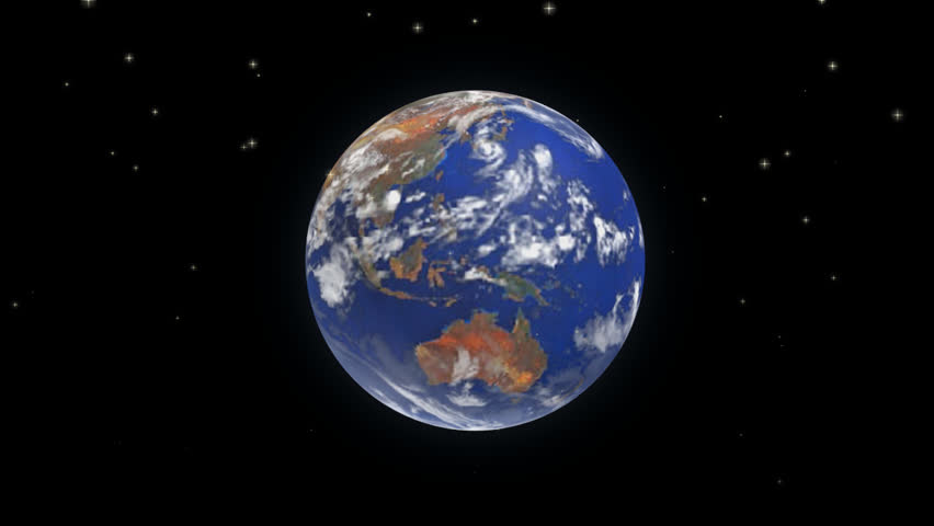 3D rotation of planet earth in universe falling stars world globe showing geographical location continents Australia Africa Europe America Asia Antarctica countries and ocean before zoom to Ireland