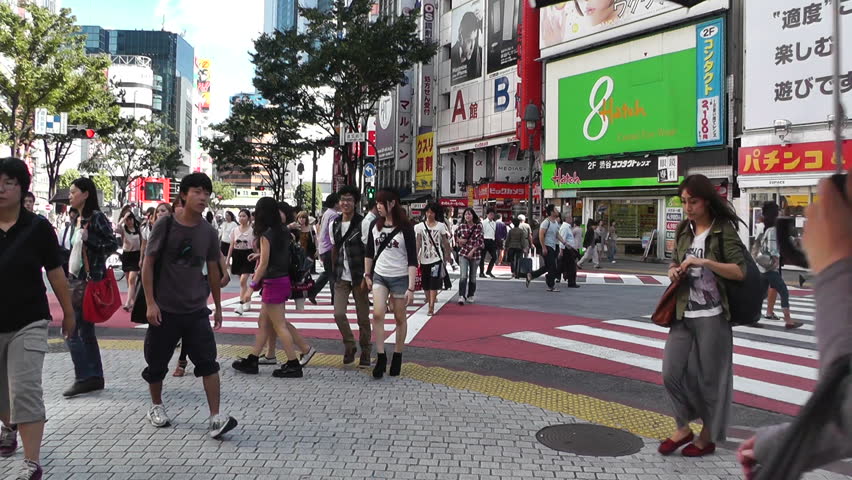 TOKYO JAPAN SHIBUYA- Sep 23: People and busy streets in one of the most famous and busy district of Tokyo in Shibuya in 2012 