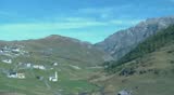 The first houses in Livigno, Lombardy, Italy, the famous ski resort and duty free shops.