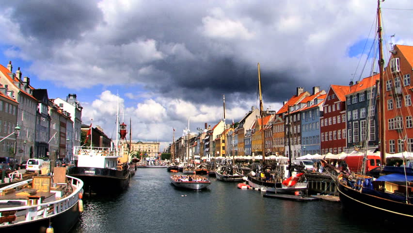 Sailing down the waterway of Nyhavn