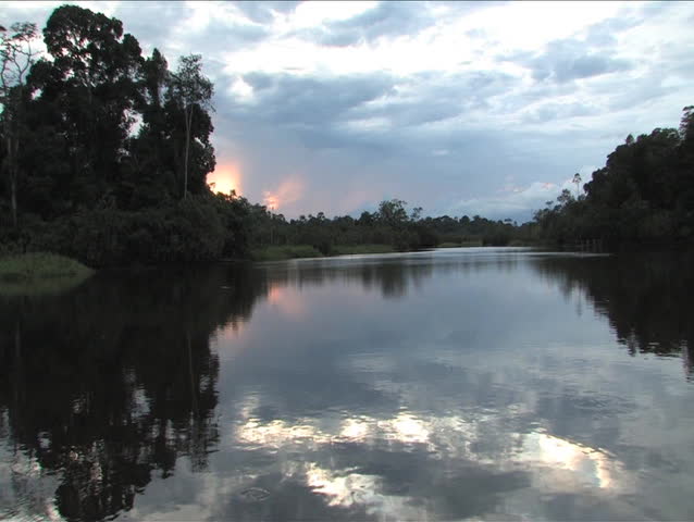 Sunset in the Ecuadorian Amazon