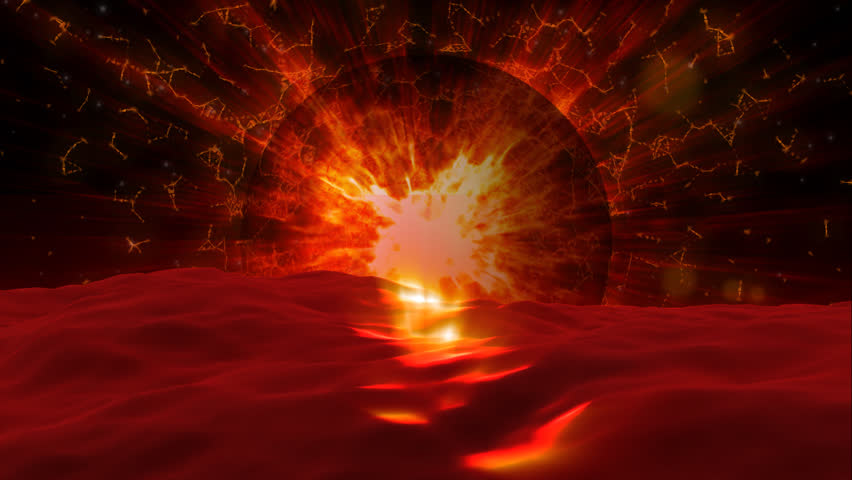 sea scape sun shining and blazing in the sky bright star 