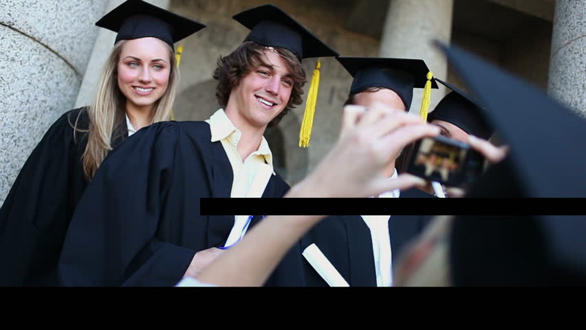 Animation of young graduate people