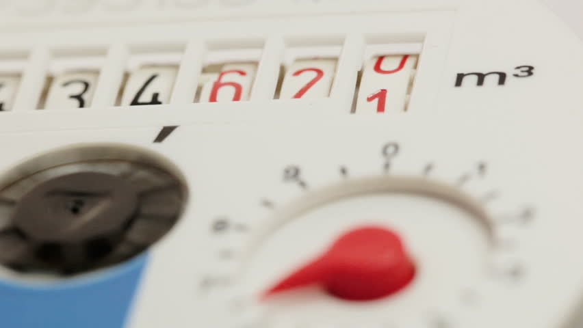Water meter, close up.