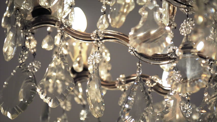 Chandelier luxury on crystals and gold, close-up