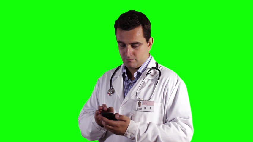 Young Doctor Smartphone Texting Greenscreen

Footage was shot against green screen and is keyed out.
The bg is pure green, removing the green is only 1 click.
Green spills are removed.