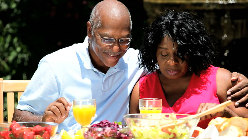 Ethnic couple eating nutritional balance food