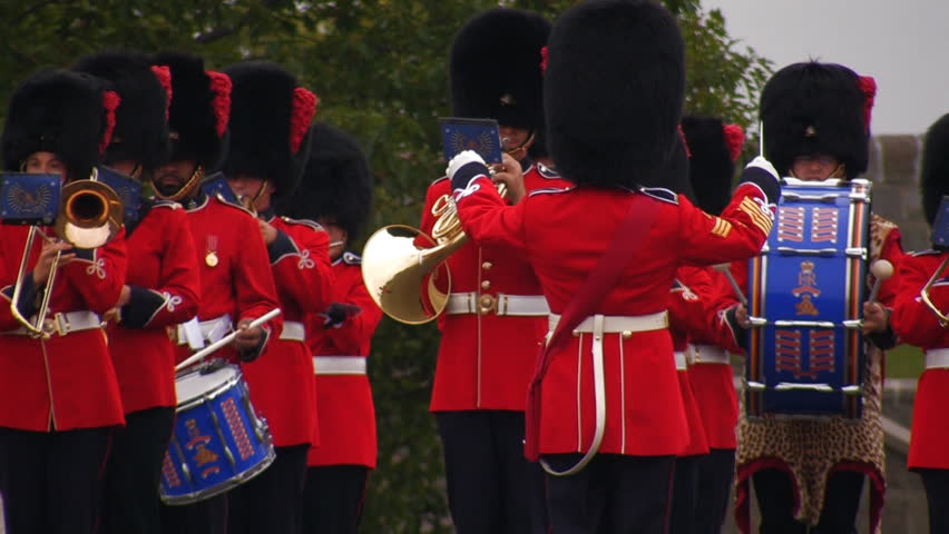 QUEBEC CITY-AUGUST 30: A band from the Royal 22nd Regiment performs during the traditional ceremony "the Changing of the Guard" at the Citadel August 30, 2008 in Quebec City, Canada.