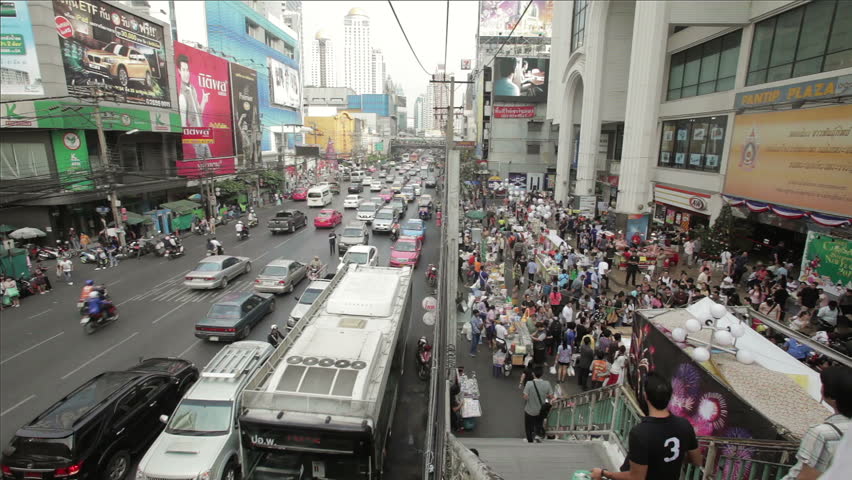 BANGKOK - JANUARY 14. Business congested traffic on January 14, 2012 in Bangkok, Thailand. About half of the taxi fleet in Bangkok runs on alternative fuel such as CNG.
