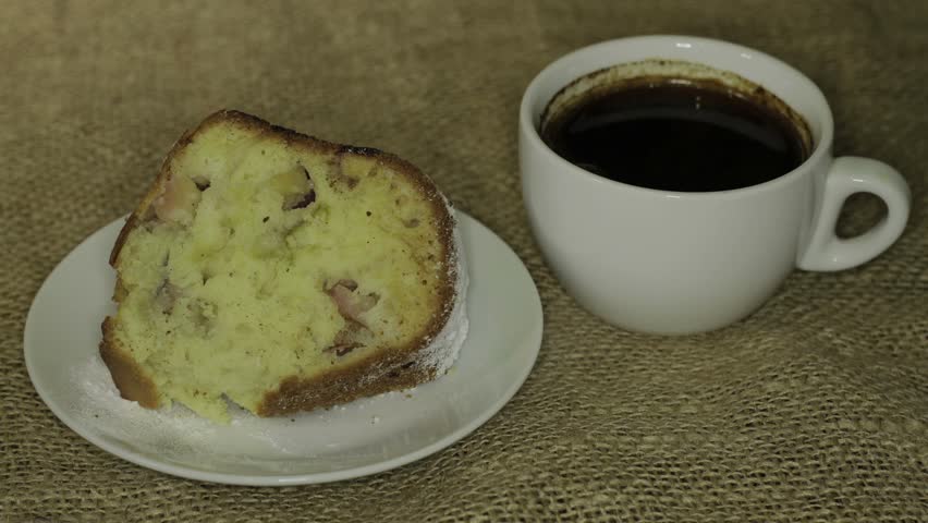 Disappearance of cake and coffee - time lapse
