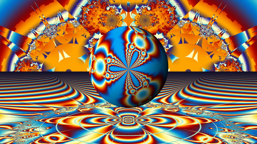 Rotating multicolored psychedelic sphere
