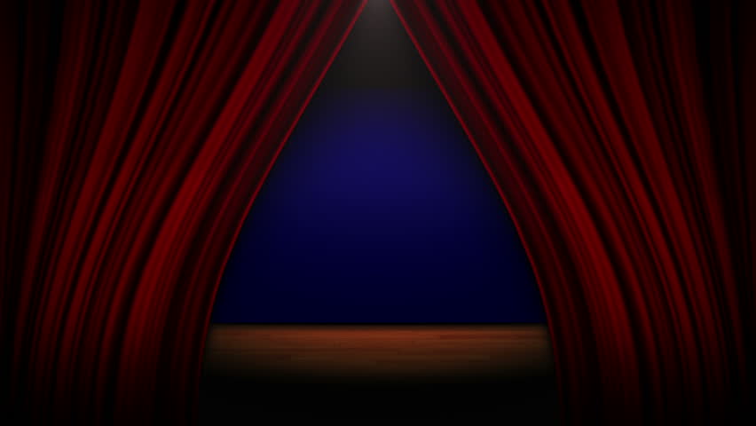 Open Curtain and Blue Screen