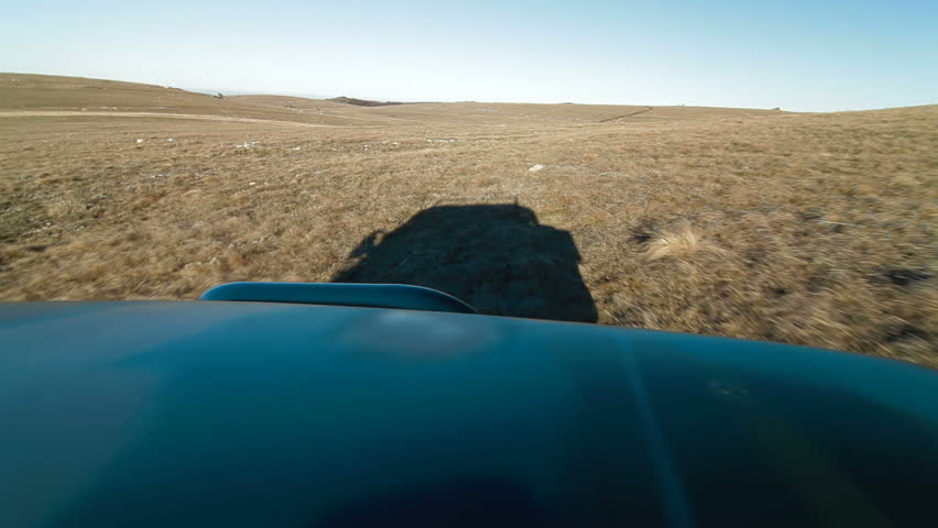 Off Road Driving Through Crimean Mountain Plateau