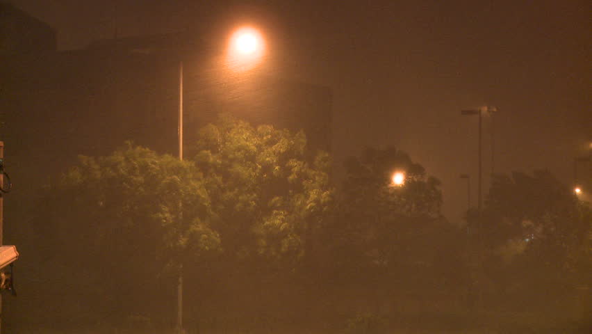Hurricane Eyewall Wind And Rain Lash Down At Night - Shot in full HD 1920x1080 30p on Sony EX1 XDCAM.