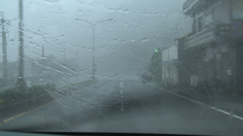 Driving In Severe Hurricane Wind And Rain. Shot in full HD 1920x1080 30p on Sony EX1 XDCAM.