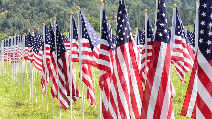 Field of American Flags at a celebration of Veterans of Foreign Wars in Sutherlin Oregon