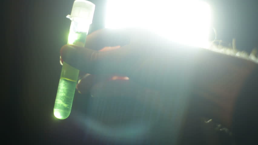 Chlorophyll test tube concept