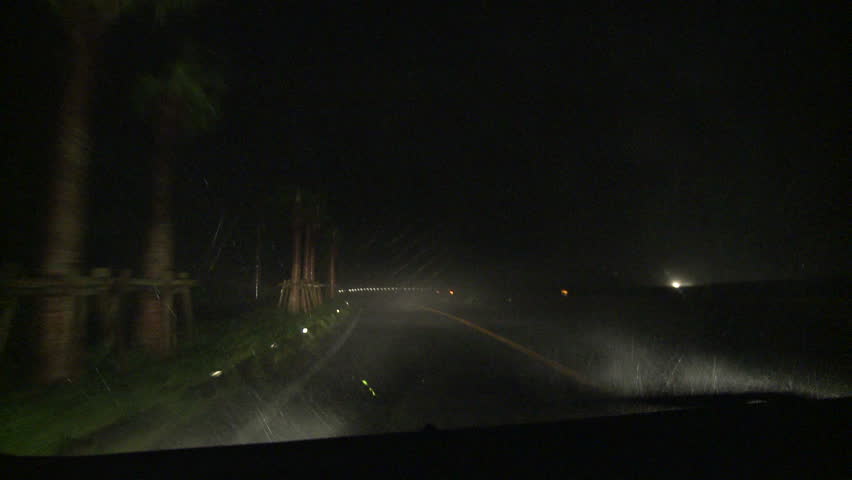 Driving In Severe Hurricane Wind At Night - Shot in full HD 1920x1080 30p on Sony EX1 XDCAM.