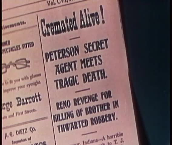 Zoom out shot of Chicago Inter Ocean newspaper