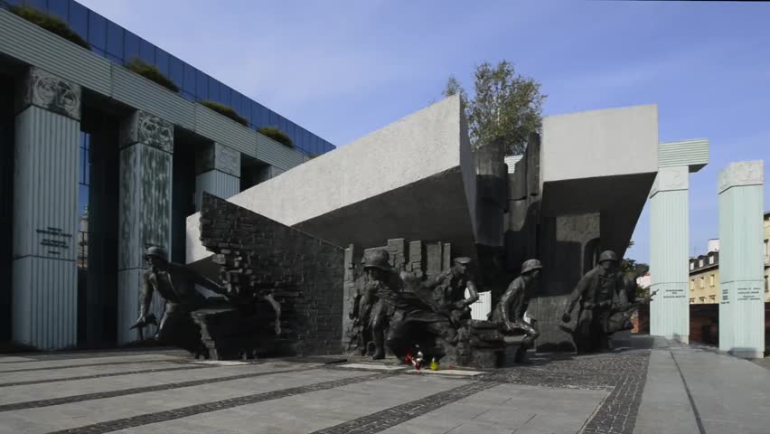WARSAW, POLAND, - SEPTEMBER 31: Warsaw Uprising Monument before anniversary of Warsaw Uprising on September 31, 2012 in Warsaw, Poland. Poles resistance, fought for 63 days with no outside support.