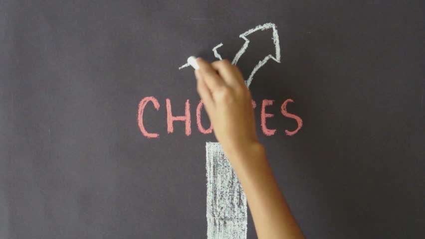 Choices Chalk Drawing