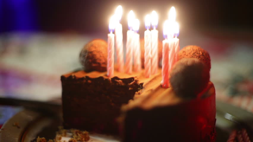 A chocolate birthday cake 