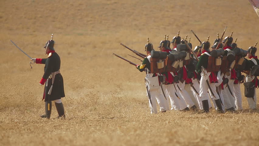 CRIMEA, UKRAINE â SEPTEMBER 29, 2012: Troops of different countries during reenactment of Battle of Alma (Crimean War 1853 - 1856) on a historical festival in Crimea. 