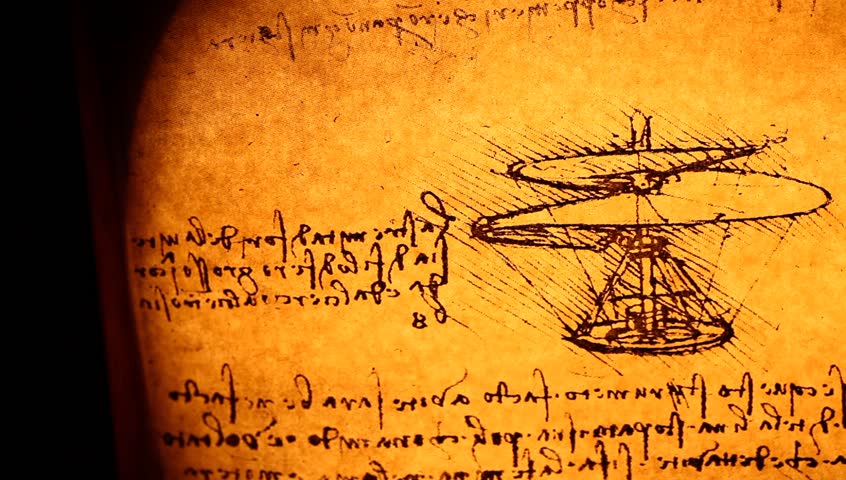 Leonardo's Da Vinci engineering drawing from 1503