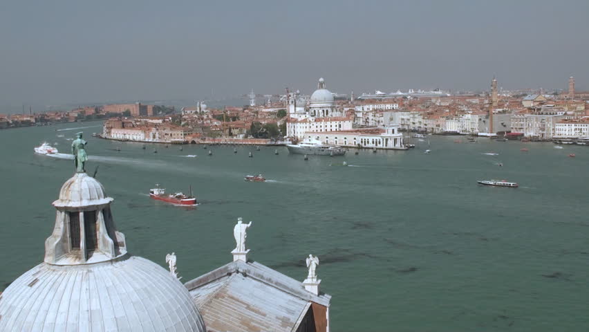 View from San Giorgio Maggiore on Dorsoduro, Venice, with its basilica Santa Maria della Salute
