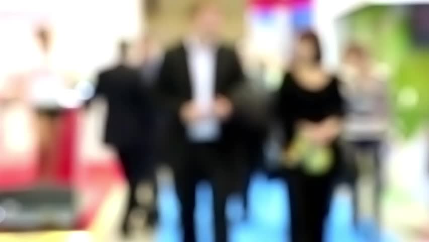 Business people in defocusing