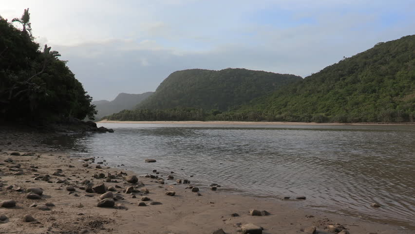  Ntafufu river lagoon surrounded by indigenous coastal dunes at Manteku camp along the Transkei Wild Coast.