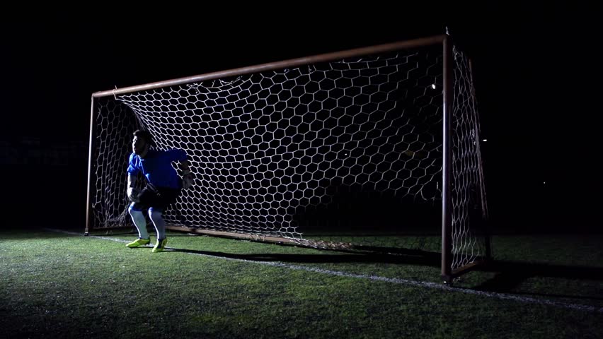 Soccer Goalkeeper In Action - Super Slow Motion