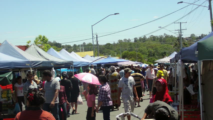 Brisbane - Australia circa 2013 - Multicultural market. Many races and faiths interact at a local market in one of Brisbane's most disadvantaged suburbs, Woodridge.